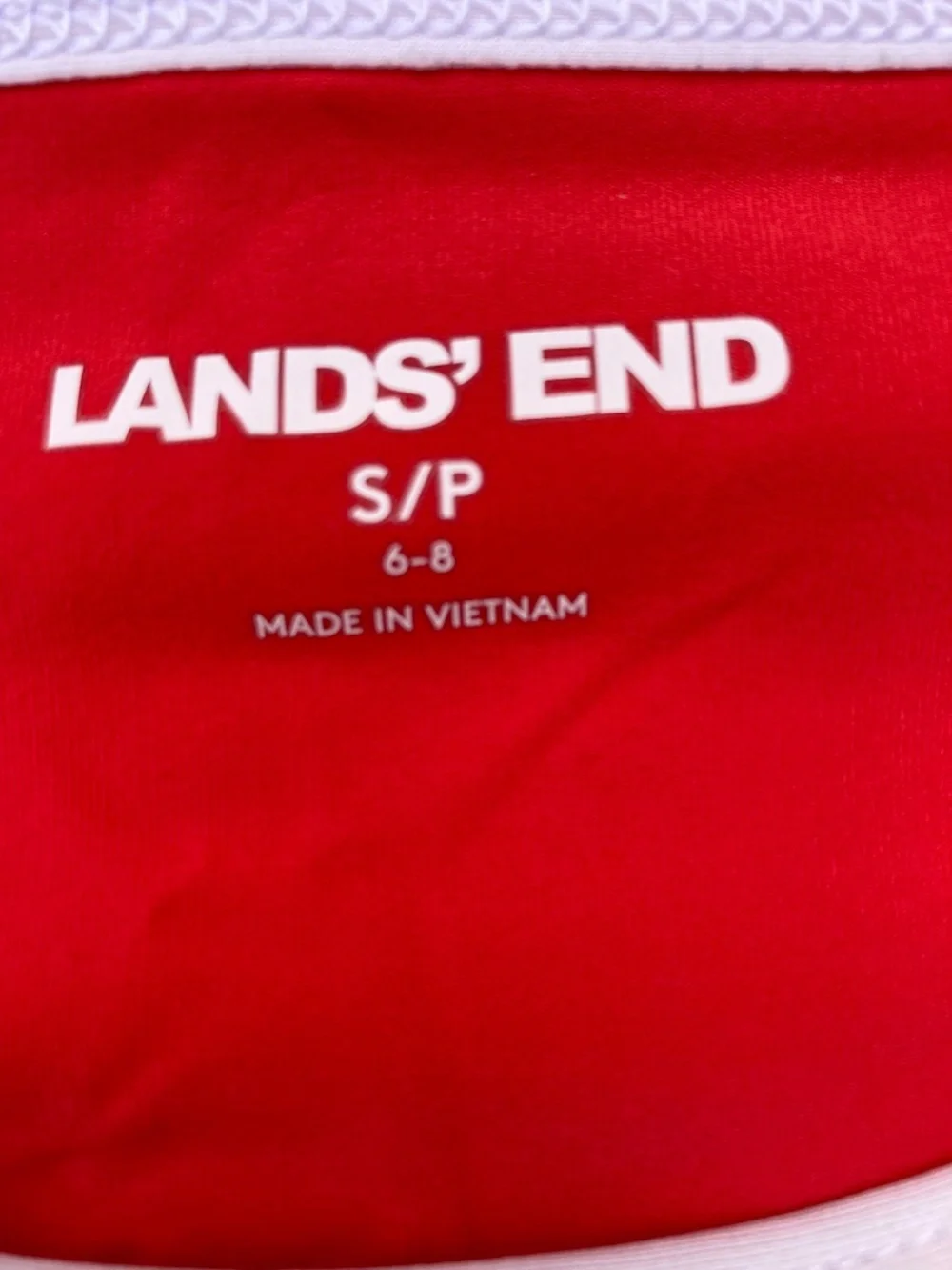 Lands’ End Top Red White Blue long sleeve size small